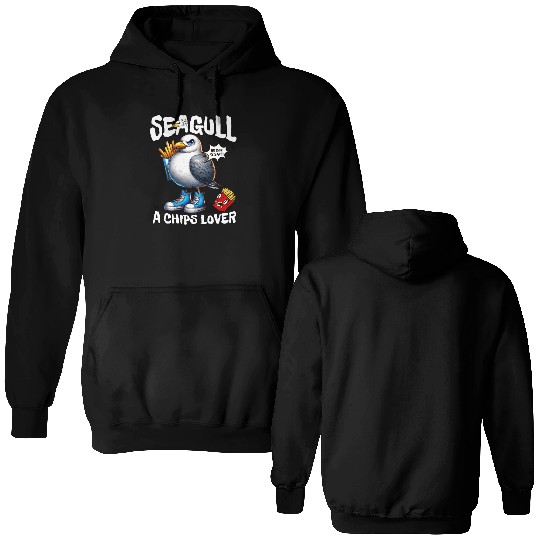 Seagull The Potato Chips Lover Funny Sea Bird Double Sided Hoodies
