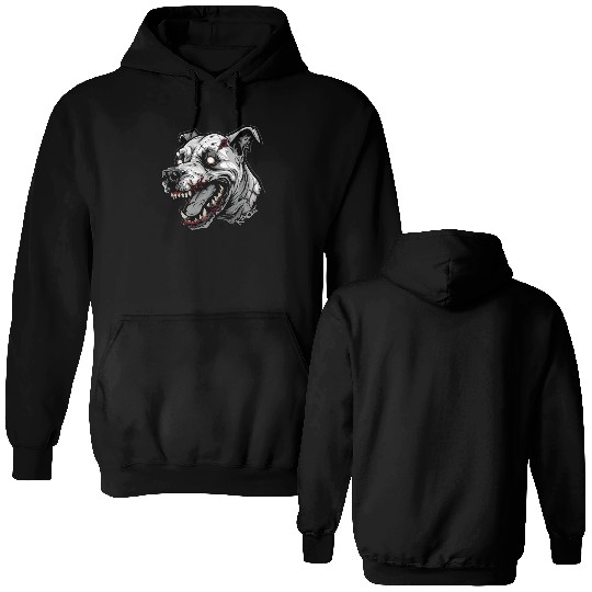 White Zombie Dog Head Double Sided Hoodies