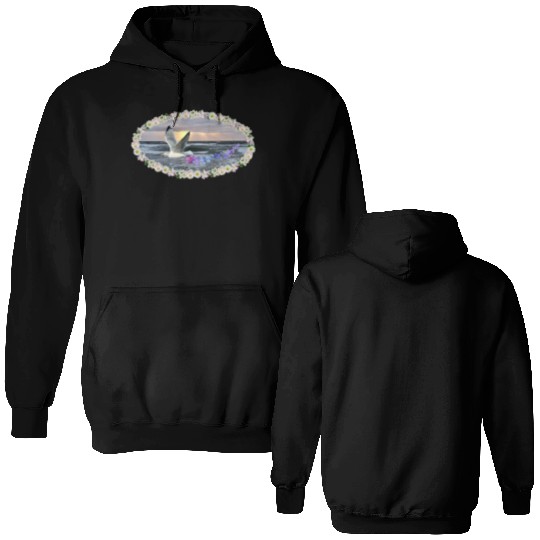 sea beach sunset seagull kitsch flashy magic Double Sided Hoodies