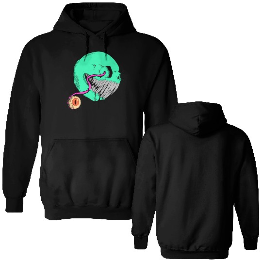 Cringe Zombie Pac Man Double Sided Hoodies