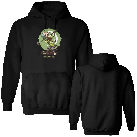 Swing It: Zombie Monkey Golfer Double Sided Hoodies