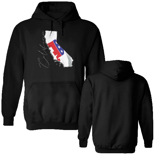 Republican Flag in California State Map CA Double Sided Hoodies