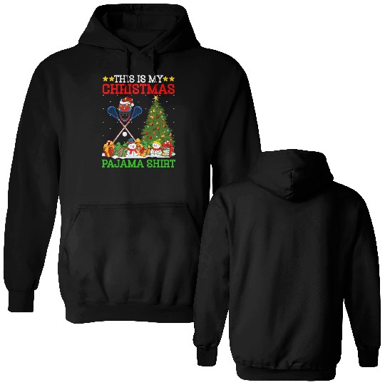 Lacrosse Christmas Tree Lights Double Sided Hoodies