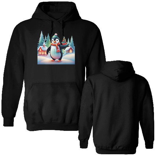 Christmas Merry Christmas For Gift Penguin Snowman Double Sided Hoodies