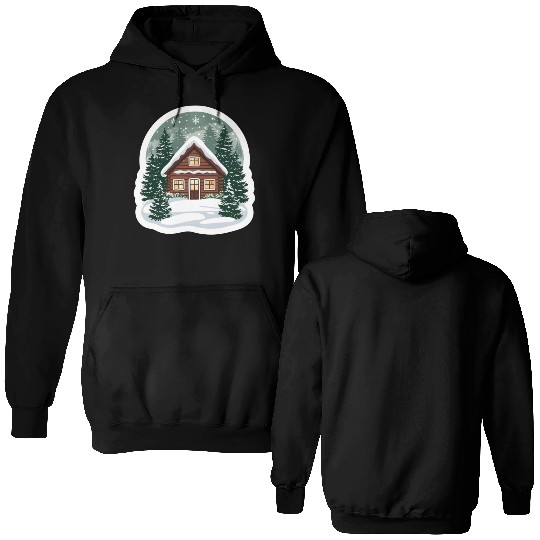 Cozy Cabin in Winter Wonderland Double Sided Hoodies