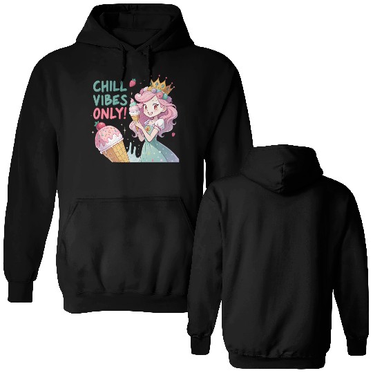 Kawaii Ice Cream Queen: Sweet Summer Vibes D83C DF66 Double Sided Hoodies