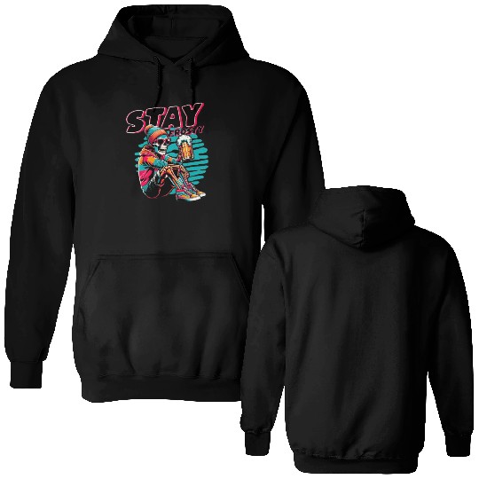 Skeleton with Beer - Fun and Edgy Double Sided Hoodies