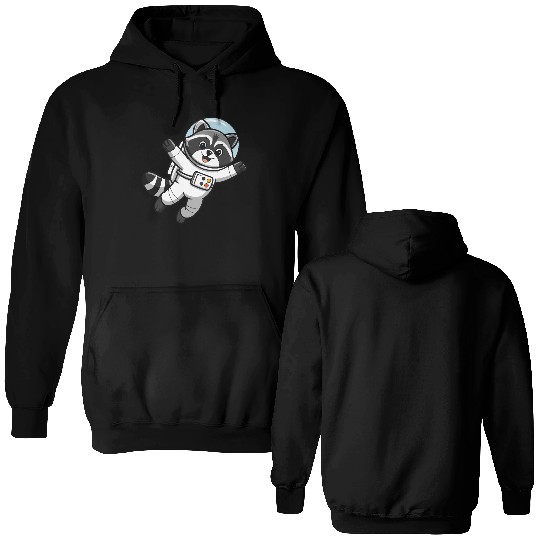 Astro Racoon for Kids Astronaut Double Sided Hoodies