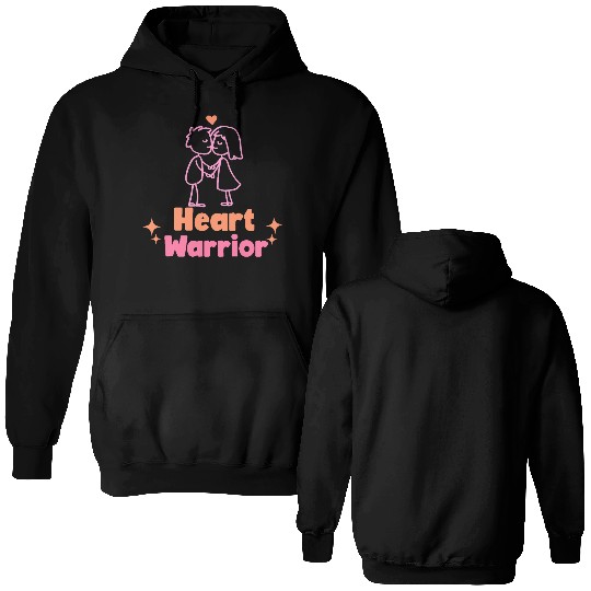 Heart warrior, valentine Double Sided Hoodies