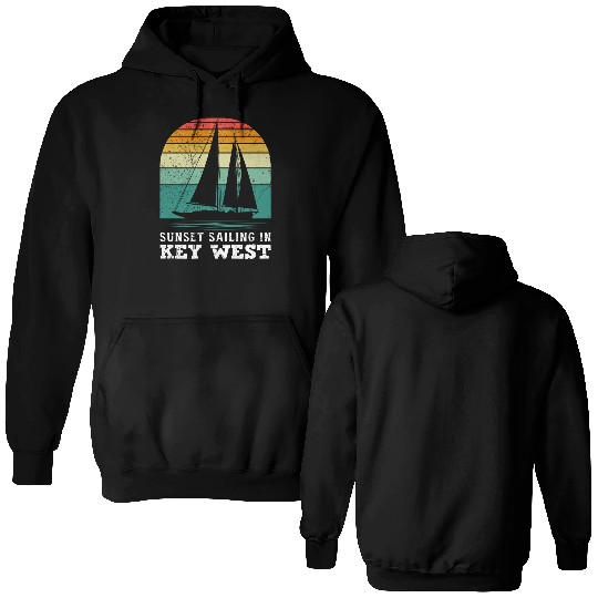 Florida SUNSET SAILING IN KEY-WEST Double Sided Hoodies