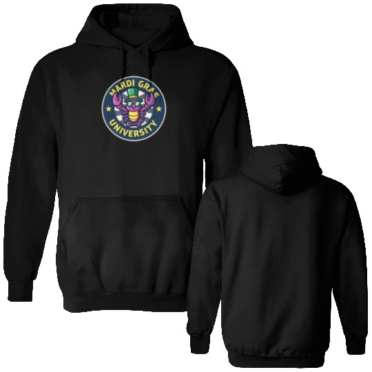 Mardi Gras University Crawfish Men's Mardi Gras Double Sided Hoodies