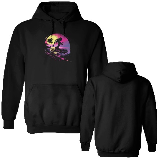 Female Runner Synthwave Double Sided Hoodies