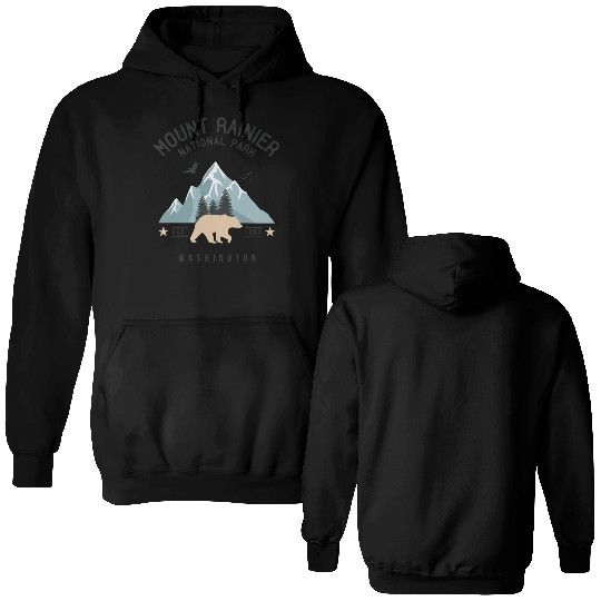Mount Rainier National Park Est. 1889 Washington Double Sided Hoodies
