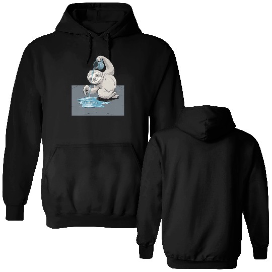 Aquarius Zodiac Sloth Pouring Water with Charm Double Sided Hoodies