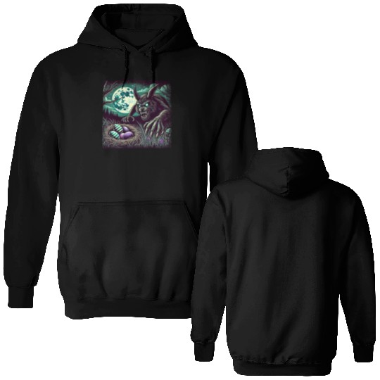 Creepy Werewolf Easter Bunny Nightmare Double Sided Hoodies