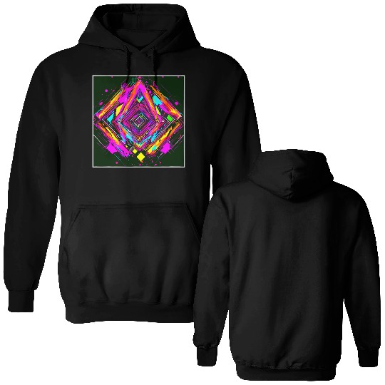 Neon Colors Vintage Party Rave Double Sided Hoodies