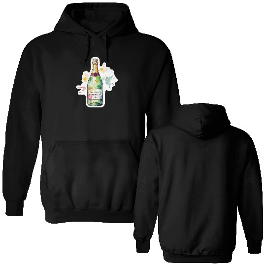 Funny Will Work For Champagne Bubbly Wedding Bride Double Sided Hoodies