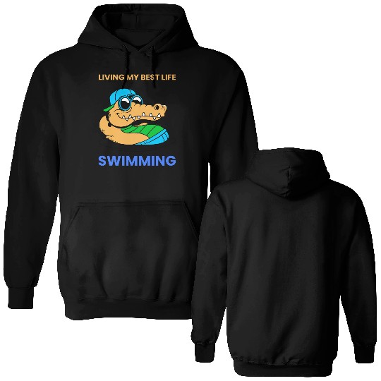 Living My Best Life Swimming Double Sided Hoodies