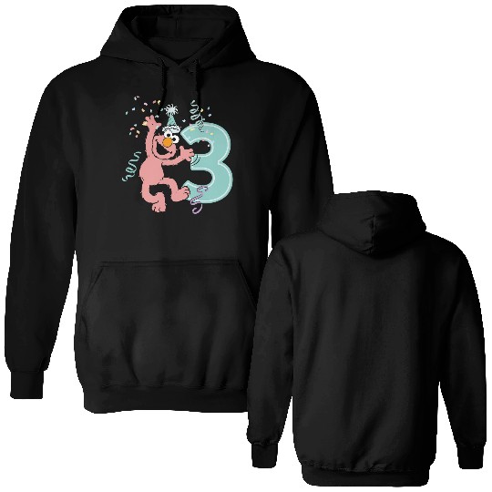 Sesame Street Birthday Design With Elmo 3 Years Double Sided Hoodies