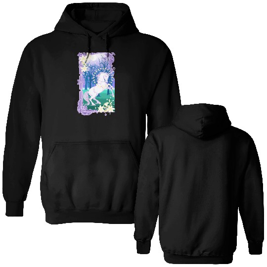 Unicorn fantasy lilac moon Double Sided Hoodies