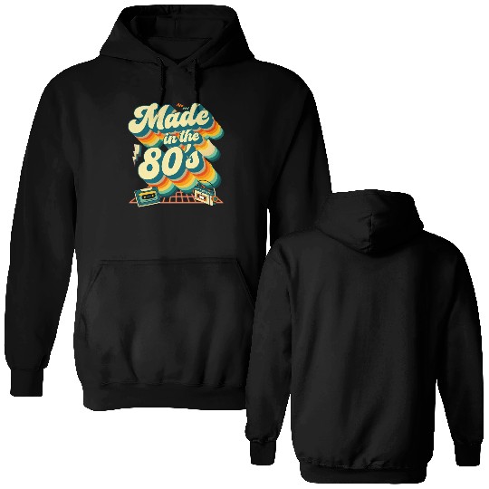 made in the 80s retro groovy Double Sided Hoodies
