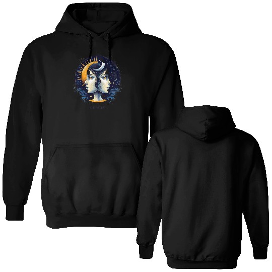 Zodiac Card Gemini Double Sided Hoodies