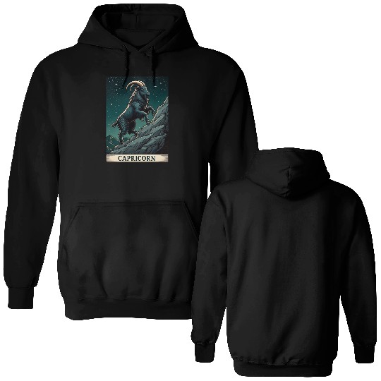 Zodiac Card Capricorn Double Sided Hoodies