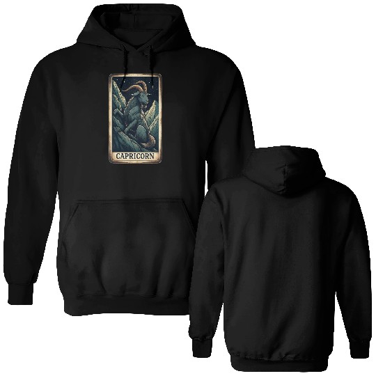 Zodiac Card Capricorn Double Sided Hoodies