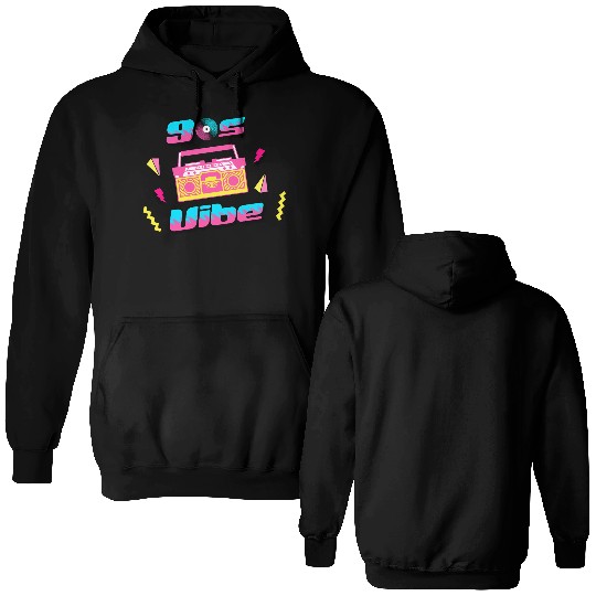 90s Vibe Retro Nostalgia Boombox Double Sided Hoodies