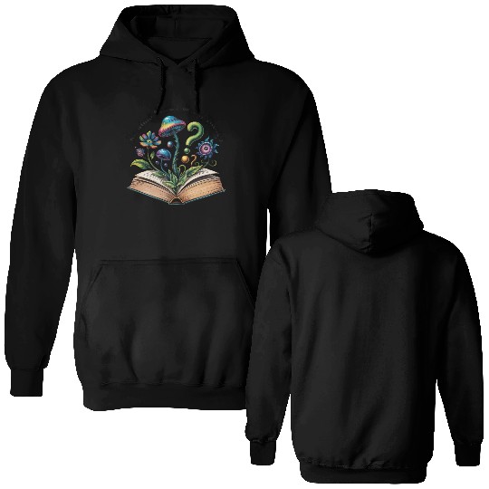 Reading Grows Weird Things Psychedelic Mushroom Double Sided Hoodies