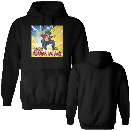 Lemon Bolt No Sleep. Just Zaps Double Sided Hoodies