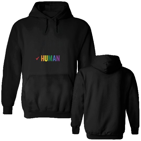 Gay Pride lesbian gay bisexual straight human Double Sided Hoodies