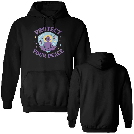 Protect Your Peace Meditation Zen Spiritual M Double Sided Hoodies
