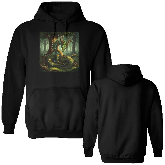 Enchanted Forest Serpent Design Double Sided Hoodies