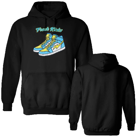Fresh Kicks Lightning Bolt Sneakers Retro 80s Double Sided Hoodies