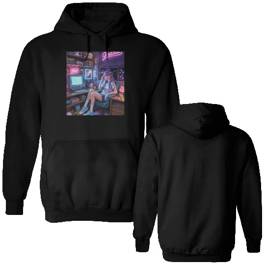 Y2K Gamer Girl Vibes – Retro Tech & Neon Room Aest Double Sided Hoodies