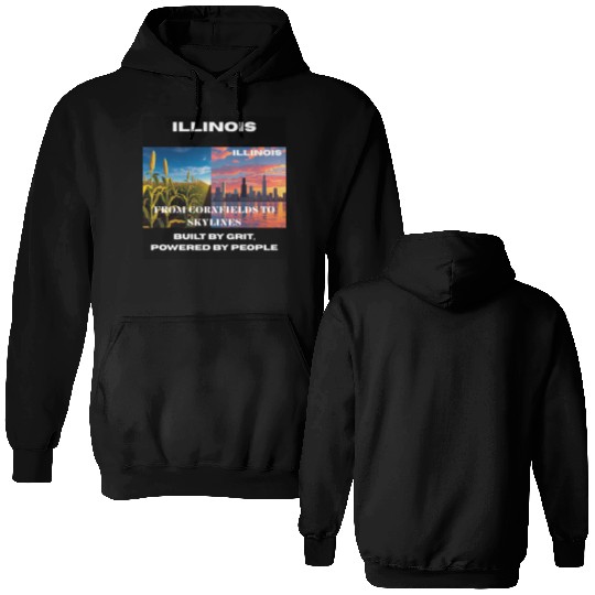 Illinois Midwest Mosaic Art Double Sided Hoodies