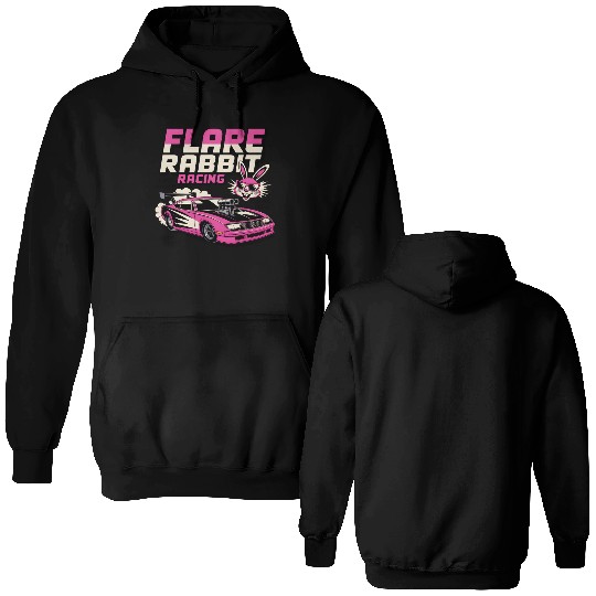 Flare Rabbit Racing – Vintage Drag Bunny Funny Car Double Sided Hoodies