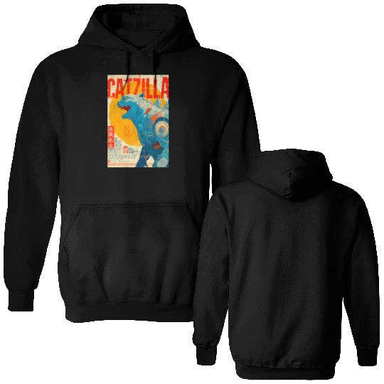 Catzilla Retro Movie Poster Double Sided Hoodies