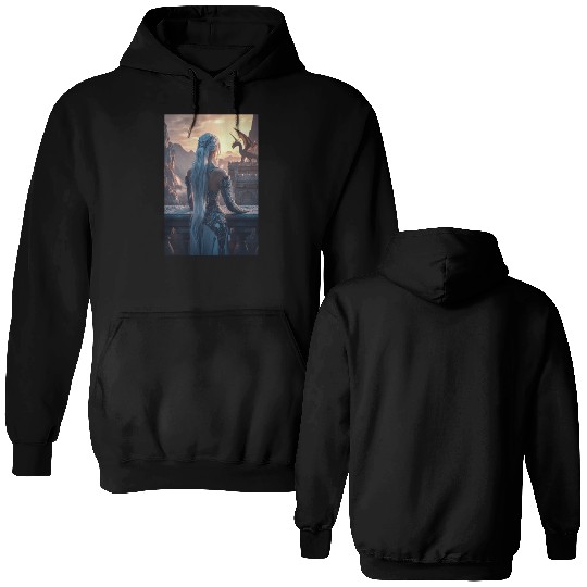 Dragon Queen at Sunset Double Sided Hoodies