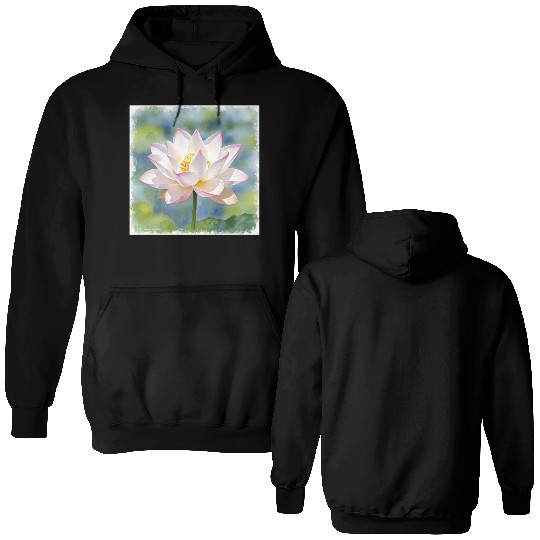 Serene Water Lily Floral Print Double Sided Hoodies