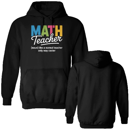 Colorful Math Teacher Illustration Double Sided Hoodies
