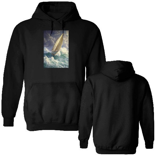 Storm Sail Through Painted Seas Double Sided Hoodies