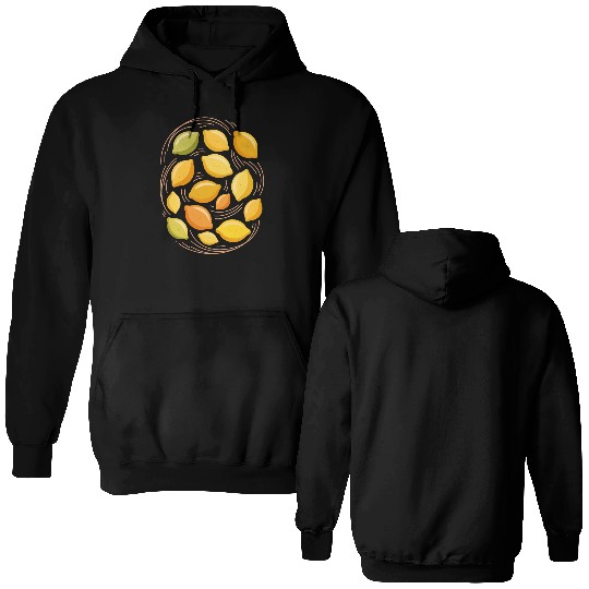 Lemon Pattern for Citrus Lovers Double Sided Hoodies