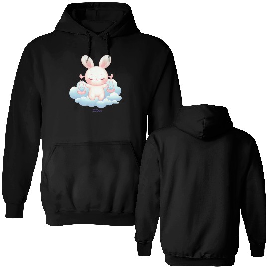 Sweet Bunny Libra Illustration Double Sided Hoodies
