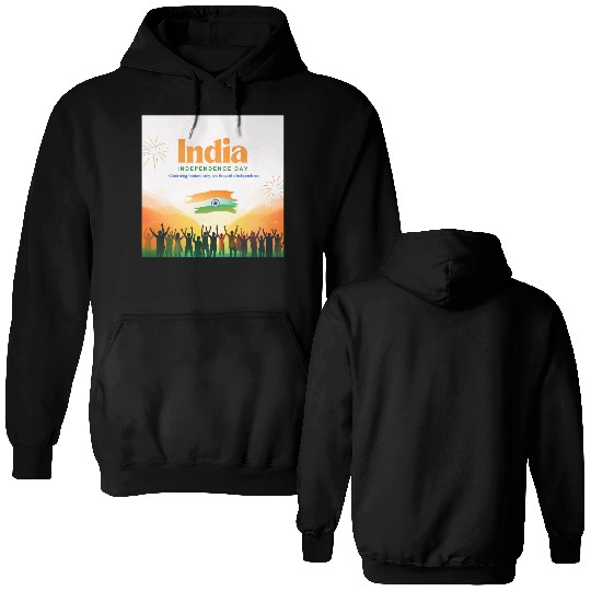 Vibrant India Independence Day Celebration Double Sided Hoodies