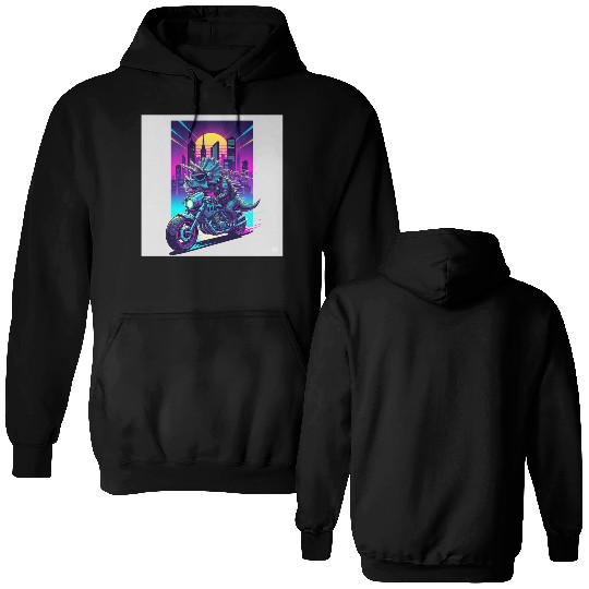 Futuristic Rhinoceros Cyber Ride Double Sided Hoodies