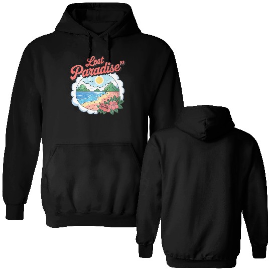 Lost Paradise Tropical Scene Double Sided Hoodies