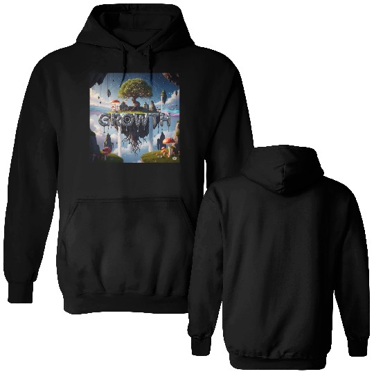 Floating Island Growth Illustration Double Sided Hoodies