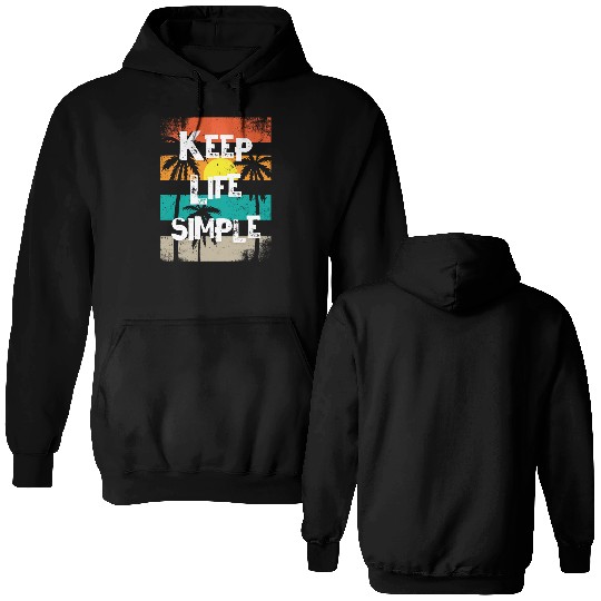 Sunset Palm Tree Inspirational Design Double Sided Hoodies